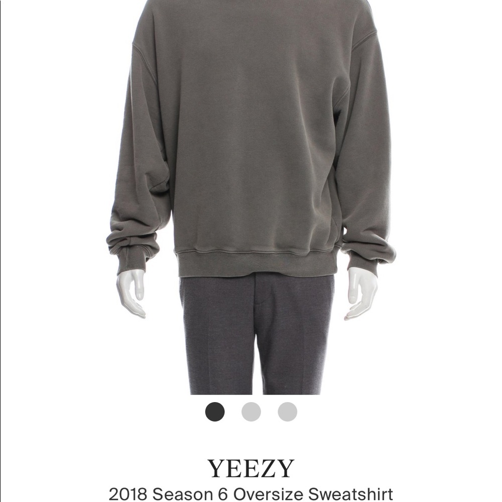 Yeezy Season 6 Oversize Sweatshirt “Gravel” Small